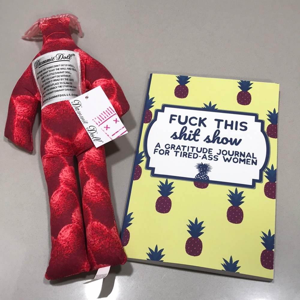 Red Dammit Doll NWT and F this S Show Journal NWOT Funny, unique Gift for friend